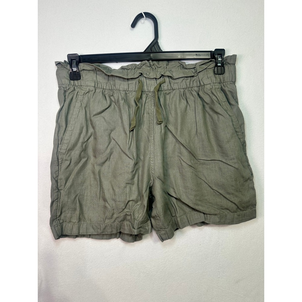 Magellan Outdoors Womens Relaxed Fit Paperbag‎ Waist Shorts Olive Green Size M